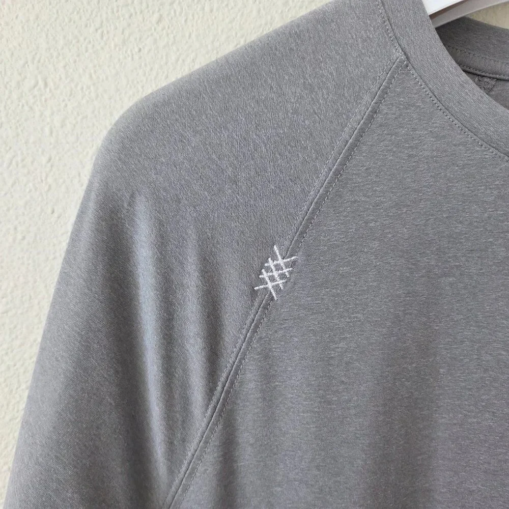 Rhone Long Sleeve Mens Tee Size M Gray White Performance Activewear Shirt - Picture 2 of 6